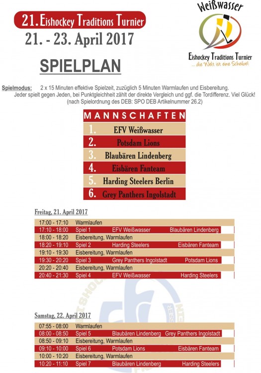 Spielplan Teil 1